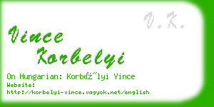 vince korbelyi business card